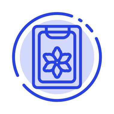 Çiçek, Pano, Yay, Klip Mavi Noktalı Çizgi Simgesi