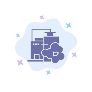 Fabrika, Sanayi, Peyzaj, Soyut Cl Kirlilik Mavi Simge