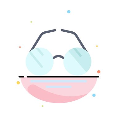 Gözlük, göz, manzara, bahar soyut düz renk simge şablonu