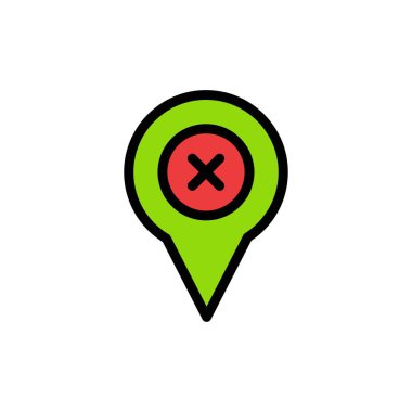 Ekle, Pin, Konum, Harita Düz Renk Simgesi. Vektör simgesi afiş Tem