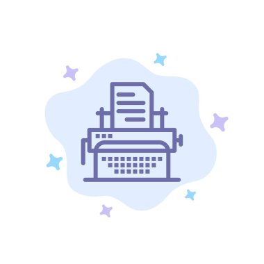 Daktilo, Yazma, Belge, Soyut Clou Üzerinde Mavi Simge Yayınla