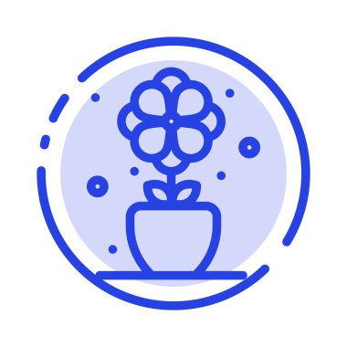 Çiçek, Şimdiki Zaman, Lale, Bahar Mavisi Noktalı Çizgi Simgesi