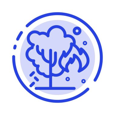 Enerji, Çevre, Yeşil, Kirlilik Mavi Noktalı Çizgi Hattı Simgesi