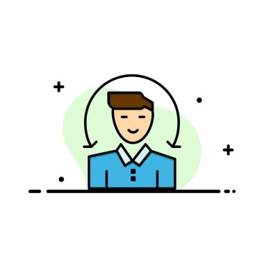 Kullanıcı, Erkek, İstemci, Hizmetler İş Düz Hat Dolu Simge Vec