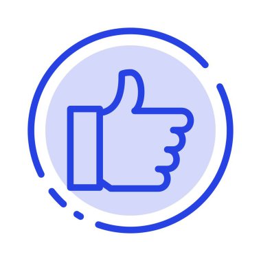 El, Beğen, Oy, Aşk Mavi Noktalı Çizgi Simgesi