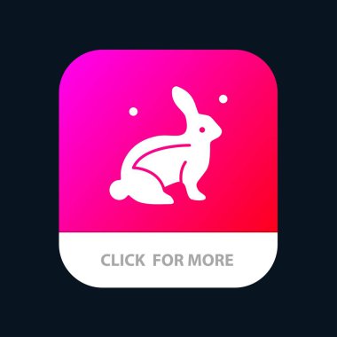 Bunny, Tavşan, Paskalya, Doğa Mobil Uygulama Düğmesi. Android ve Ios