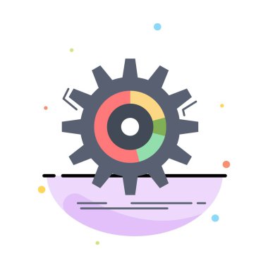 ayar, veri, yönetim, süreç, ilerleme Düz Renk Simgesi Vec