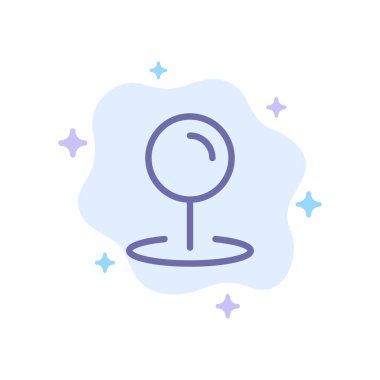 Soyut Bulut Arka Planında Konum, Harita, İşaretçi Mavi Simgesi