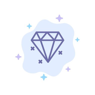 Elmas, Soyut Bulut Arka Plan Üzerinde Takı Mavi Simge