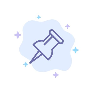 İşaretleyici, Soyut Bulut Arka Planında Mavi Simgeyi İkile