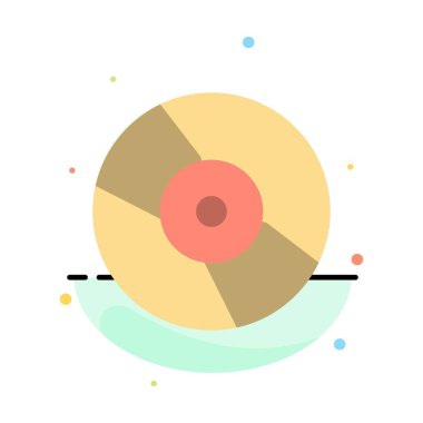 Cd, Dvd, Disk, Aygıt Soyut Düz Renk Simgesi Şablonu