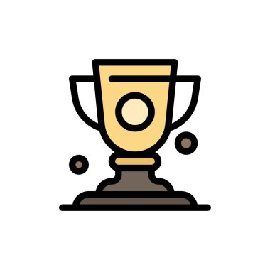 Başarı, Kupa, Ödül, Kupa Düz Renk Simgesi. Vektör simgesi ba