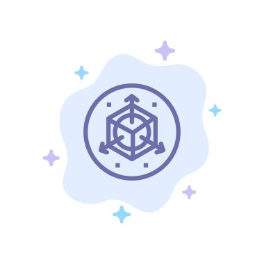 Ölçek, Modifikasyon, Tasarım, Soyut Bulut Geri 3d Mavi Simge