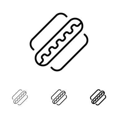 Amerika, Amerikan, Hotdog, Devletler Kalın ve ince siyah çizgi simgesi 