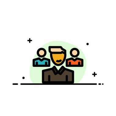 Takım, Kullanıcı, Yönetici, Squad Business Flat Line Dolu Simge Vecto