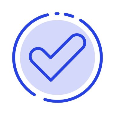 Kontrol, Tamam, Kene, İyi Mavi Noktalı Çizgi Simgesi