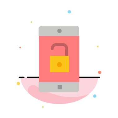 Uygulama, mobil, mobil uygulama, Unlock soyut düz Co