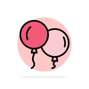 Balonlar, Sinek, Bahar Soyut Daire Arka Plan Düz renk Simgesi