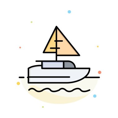 Tekne, gemi, Hint, ülke soyut düz renk simge şablonu