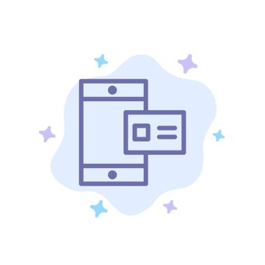 Mobil, Online, Tebeşir, Soyut Bulut Backg Profil Mavi Simge