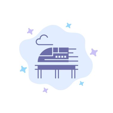 Soyut Bulut Arka Planda Tren, Bullet, Transport Blue Icon