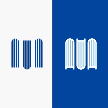 Belge, Eğitim, Dosya Hattı ve Glyph Solid simgesi Mavi afiş