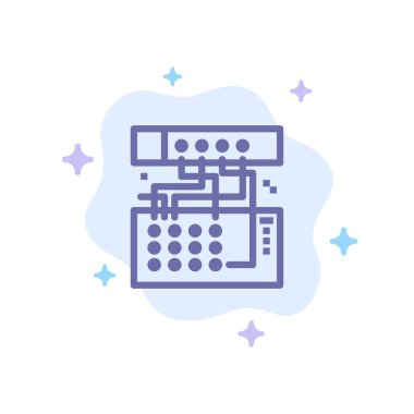 Analog, Bağlantı, Cihaz, Modül, Soyut Üzerinde Ses MaviSi Simgesi 