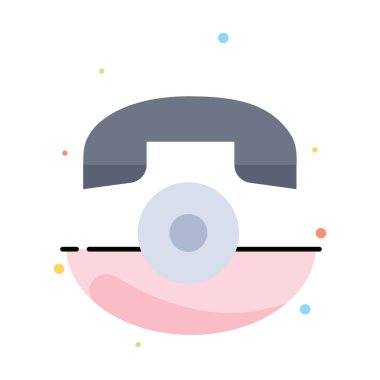 Telefon, Arama, Telefon Soyut Düz Renk Simgesi Şablonu