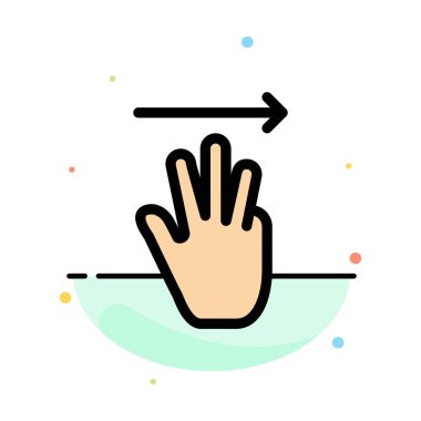 El, El İmleci, Yukarı, Sağ Soyut Düz Renk Simgesi Şablonu