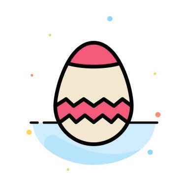 Paskalya, yumurta, bahar soyut düz renk simge şablonu