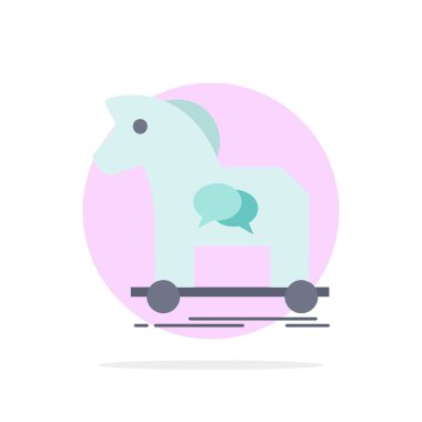 Siber suç, at, internet, Trojan, virüs düz renk simgesi vecto