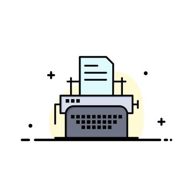 Yazıcı, Faks, Baskı, Makine İş Logo Şablonu. Düz Renk