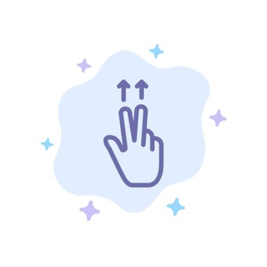 Soyut Bulut Arka Planında Parmaklar, Hareket, Ups Mavi Simge