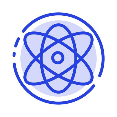 Atom, Eğitim, Fizik, Bilim Mavi Noktalı Çizgi Simgesi