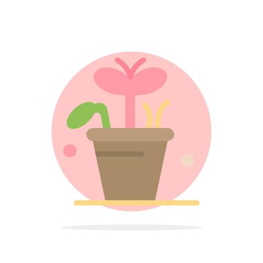 Büyüme, Yaprak, Bitki, Bahar Soyut Daire Arka Plan Düz colo