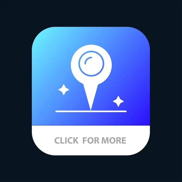 Кнопка "Карта", "Локация", "Маркер" мобильного приложения. Android и IOS Glyph V — стоковый вектор