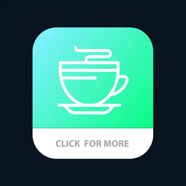 Thee, koffie, beker, reiniging mobiele app knop. Android en IOS Li — Stockvector