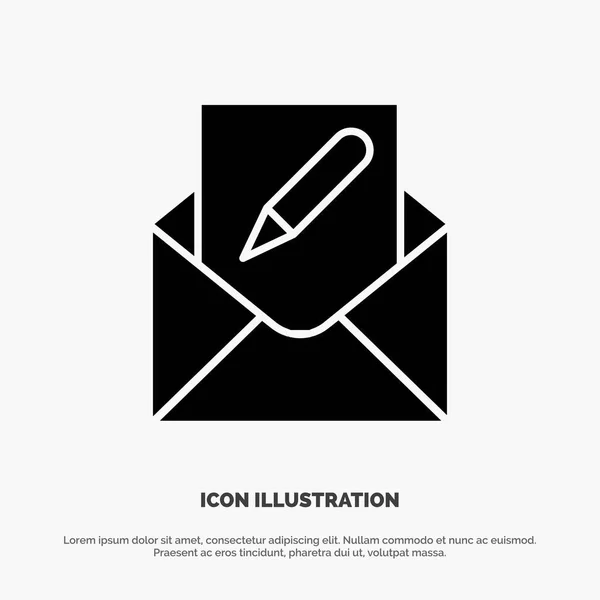 Componha, Edite, Email, Envelope, Mail solid Glyph Icon vector — Vetor de Stock