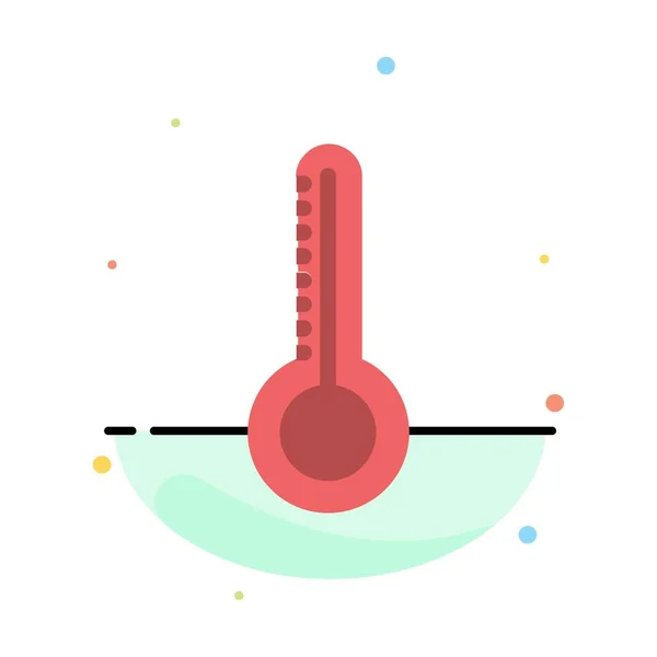 Température, Thermomètre, Météo Résumé Icône de couleur plate Templ — Image vectorielle