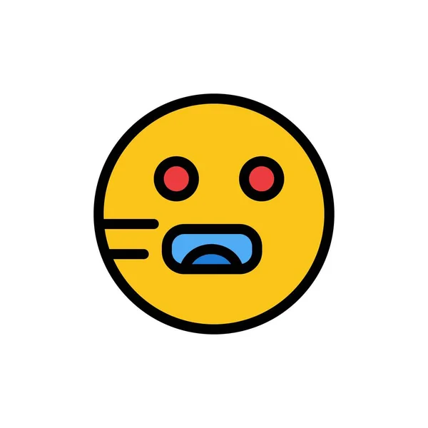 Emojis, смайлик, голодний, шкільний плоский колір ікони. Векторна іконка b — стоковий вектор