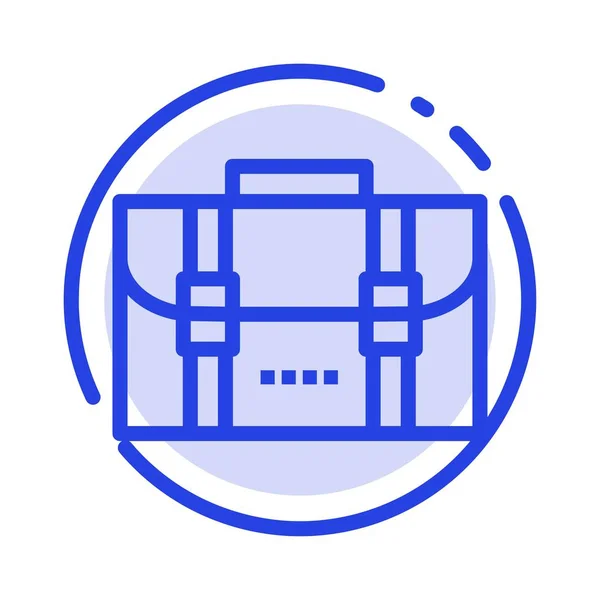 Backpack, Bag, Travel, Office Blue Dotted Line Line Icon — ストックベクタ