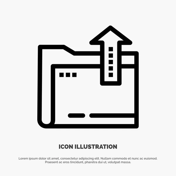 Folder, Document, File, Storage Vector Line Icon — Stock Vector