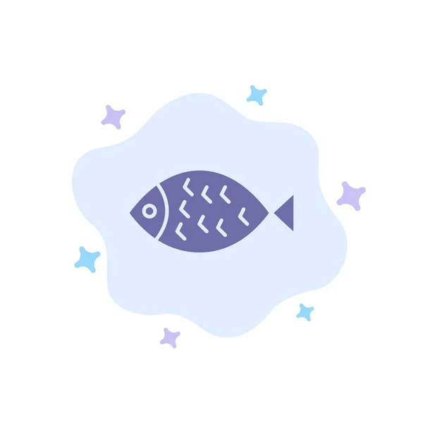 Ryby, jídlo, Velikonoce, sníst modrou ikonu na pozadí abstraktního mraku — Stockový vektor