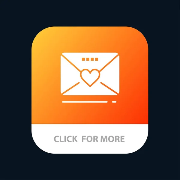 Кнопка мобильного приложения "Смс, любовь, свадьба". Android и IOS Gly — стоковый вектор