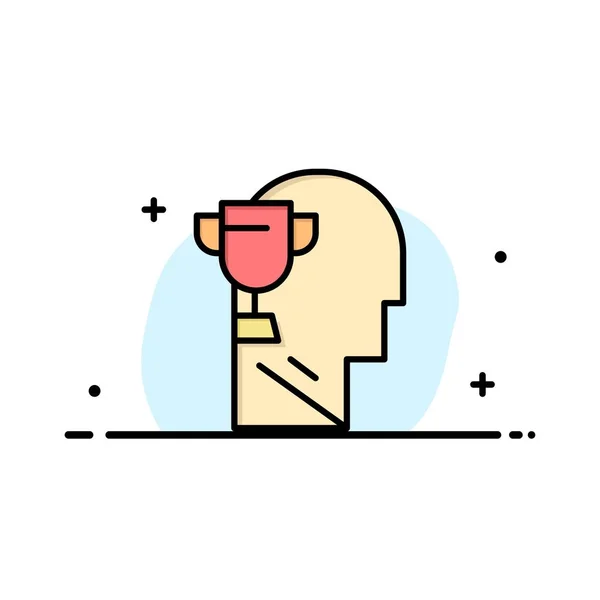 Geist, brian, award, head business logo template. flache Farbe — Stockvektor