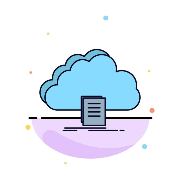 Nube, acceso, documento, archivo, descarga Flat Color Icon Vector — Vector de stock