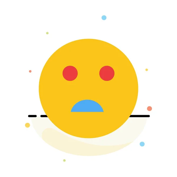 Сумний, Emojis, шкільний реферат плоский колір значок шаблон — стоковий вектор