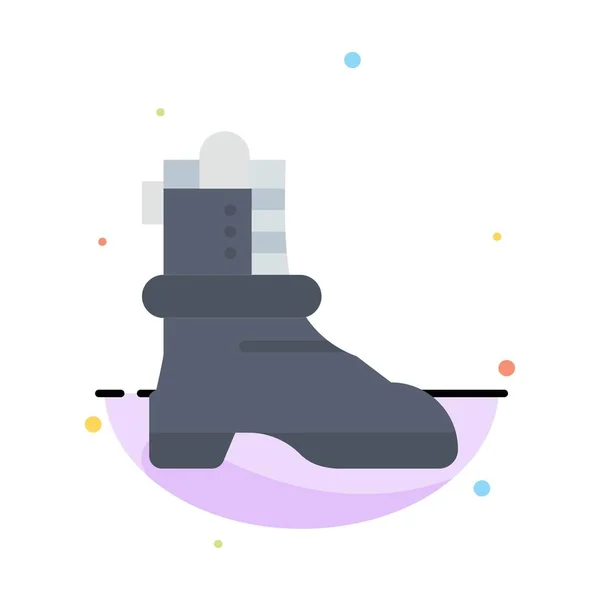 Buty, Boot, amerykański streszczenie płaski kolor ikona szablon — Wektor stockowy