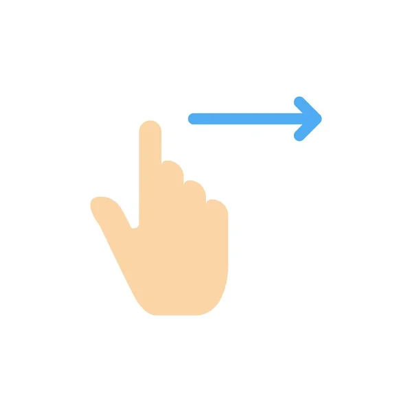 Finger, Gestures, Right, Slide, Swipe Flat Color Icon. Vektor i - Stok Vektor