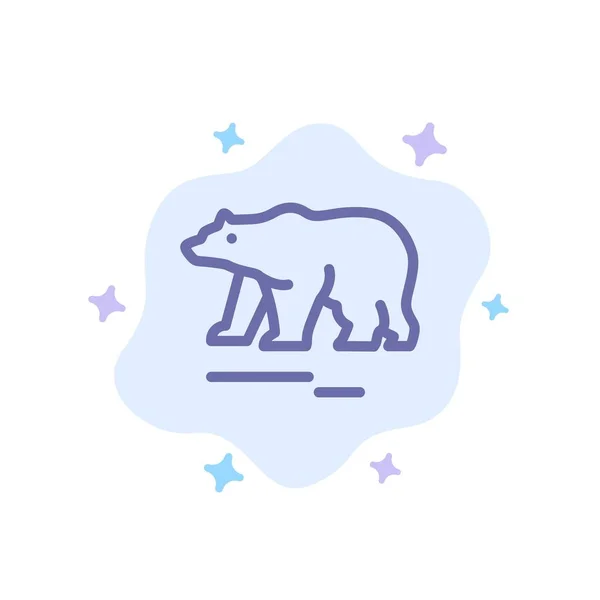 Тварина, ведмідь, Полярний, Канада синій значок на абстрактному хмара фони — стоковий вектор